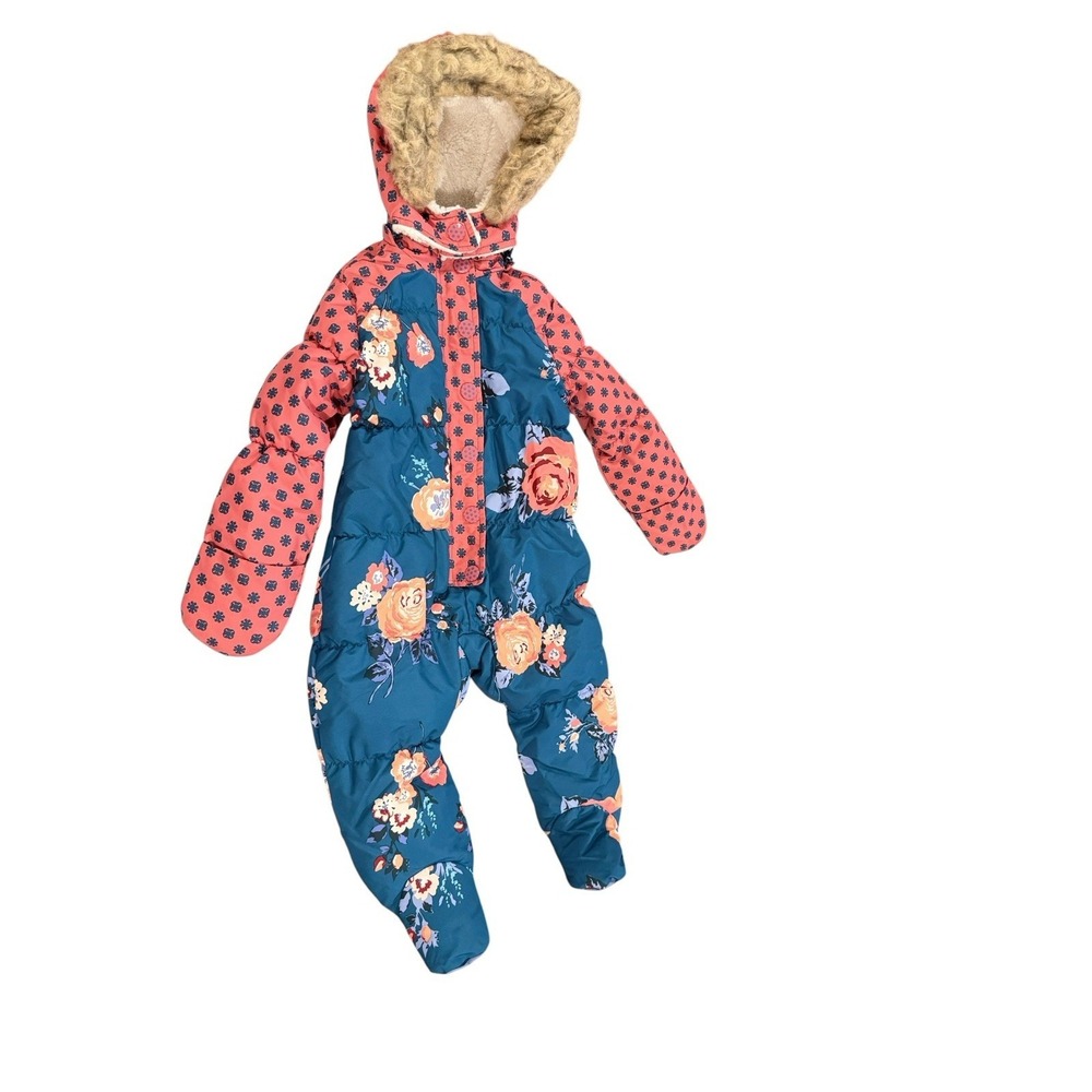 Matilda Jane Rosy Cheeks Snowsuit Floral Infant Girls 12-18 Months Fleece Lined